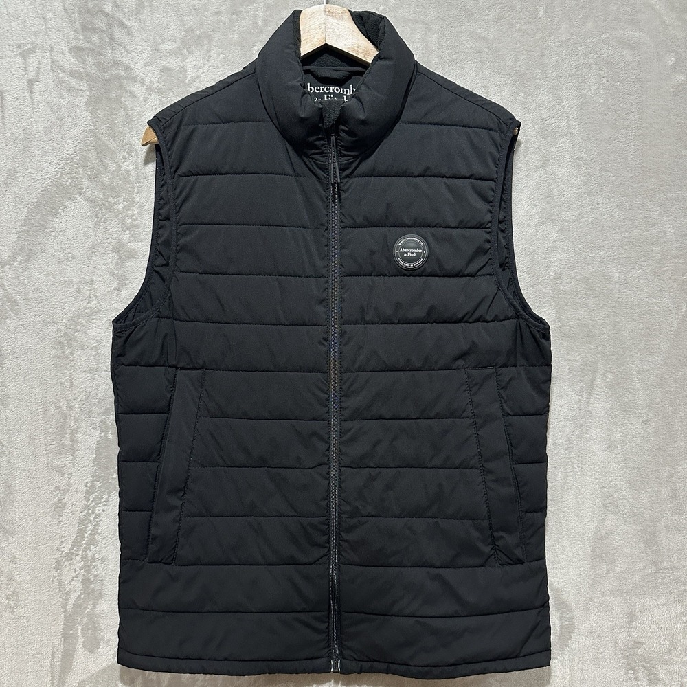 Abercrombie & Fitch Lightweight Vest Men's Size S Black Full Zip Primaloft